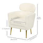 HOMCOM - Fauteuil d’appoint moderne avec appui-tête amovible pour salon - blanc crème-Les patins de pied légèrement réglables assurent l’équilibre et protègent votre sol  
