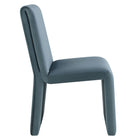Modway - Emory Velours Performance Rembourré Fauteuil d’appoint de salle à manger - Cadet Blue-Arrivée entièrement assemblée