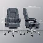 Vinsetto - Fauteuil de bureau massant inclinable à hauteur réglable et repose-pieds - gris foncé-Dossier courbé et rembourrage épais pour un soutien supplémentaire 