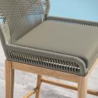 Modway - Wellspring Terrasse extérieure Bois de teck Tabouret de bar - Greige gris clair-Siège en aluminium avec détail de corde