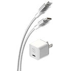 Scosche Mini chargeur domestique USB-C 30 W avec câble tressé de 8 pieds USB-C vers Lightning - Blanc-La puissance 30 W USB-C offre une charge et un transfert de données rapides