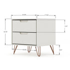 Manhattan Comfort - Rockefeller ensemble de commodes de chambre à coucher style milieu du siècle moderne - blanc cassé - ensemble de 3-Comprend des tiroirs spacieux avec un mécanisme de glissement simple de 0,75