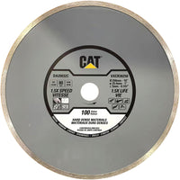 CAT - La lame de scie diamantée à jante continue de 10 po-Jante continue pour coupes nettes: Offre une expérience de coupe fluide idéale pour les matériaux fragiles comme la porcelaine et la céramique, éliminant les micro-éclats