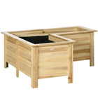 Outsunny - Jardin surélevé - 47,2 po L x 47,2 po l x 19,7 po H - naturel-Forme en "L" pour s'adapter aux coins ou aux bords 