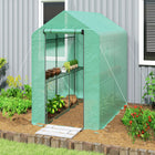 Outsunny - Serre à pied 73 po L x 47 po l x 75 po H avec porte enroulable et 4 étagères, vert-Cadre en acier renforcé avec revêtement en poudre  

