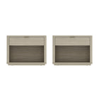 Manhattan Comfort - Ensemble de 2 tables de chevet modernes Evelyn 32" à 1 tiroir - Naturel-Table de nuit moderne pour chambre et salon lot de 2