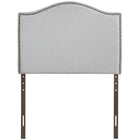 Modway - Curl Nailhead Tapis Tête de lit jumelée, Gris ciel-Cadre en panneaux de particules et en bois massif