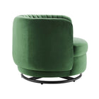 Modway - Embrace Touffe Performance Velvet Chaise pivotante - Émeraude Noire-Tissu résistant aux taches durable