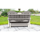 Suncast - Glisseur Adirondack avec console - Gris colombe-Les panneaux en résine à parois multiples sont conçus pour offrir solidité et durabilité.