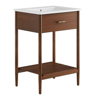Modway - Zaire 24" Vanette de salle de bain - Blanc noyer-MDF et caoutchouc