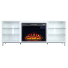 Manhattan Comfort - Ensemble de 2 cheminées modernes Brighton 60 po - Noir et blanc-Cheminée électrique moderne pour utilisation dans le salon intérieur