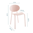 Modway - Palette Fauteuil d’appoint de salle à manger Ensemble de 2 - Rose-Pieds métalliques revêtus de poudre