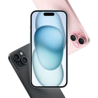 Apple - iPhone 15 6,1 po ecran Liquid Retina, 128 Go, Noir, déverrouillé-Puissante Puce A16 Bionic : Hyper rapide, l’A16 Bionic propulse des fonctionnalités comme la photographie informatique, des transitions fluides dans Dynamic Island et l’isolation vocale pour les appels téléphoniques. Et elle s’exécute avec une efficience remarquable pour offrir toute une journée d’autonomie