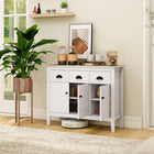 HOMCOM - Buffet 39,4 po L avec rangement - blanc-Trois tiroirs et deux armoires maximisent les options de rangement 