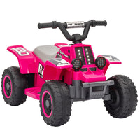Qaba - Quad ATV 4 roues pour enfants 6V avec phares - rose-Le quad 6V avance et recule pour développer la motricité