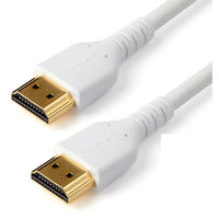 StarTech - 6 pi (2 m) Slim câble HDMI - blanc-HDMI 2.0 certifié Premium avec Ethernet : Le câble HDMI prend en charge la visualisation 4K et l’audio immersif, offrant 4K 60Hz (jusqu’à 4096x2160p), une bande passante de 18 Gbps, HDR10, des formats ultra-larges et un son surround 32 canaux incluant Dolby Atmos et TrueHD