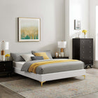 Modway - Sutton Performance Velvet Cadre de lit King, Blanc-Assemblée requise