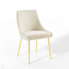 Modway - Viscount Performance Velvet Chaises de salle à manger Ensemble de 2 - Ivoire d’or-Tissu résistant aux taches