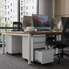 Ceha - Piètement mobile, série MDG, tiroirs boîte-boîte-classeur, gris métallique-Gain de place : Empreinte compacte s'intégrant parfaitement sous les bureaux ou dans les espaces de travail.
