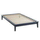 Modway - Lodge Bois Cadre de lit à plateforme jumelée, Gris-Cadre de plate-forme en bois massif