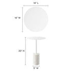Modway - Lyric Manche Table d’appoint - Blanc blanc-Marbre blanc