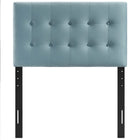 Modway - Emily Biscuit Touffé Performance Velvet Tête de lit jumelée, Bleu clair-Hauteur ajustable de 45 » à 52,5 »