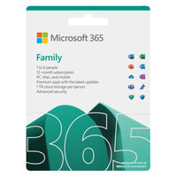 Microsoft - 365 Famille Medialess - Abonnement de 12 mois - 5 utilisateurs - Anglais-Partage entre une et six personnes