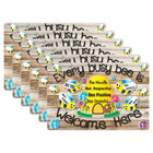 Ashley Productions - Smart Poly Tapis de souris pour ordinateur - 8" x 10" - Chaque abeille occupée est la bienvenue ici - Paquet de 6-Commencez votre journée du bon pied avec ces accessoires élégants et fonctionnels qui arborent des citations inspirantes et des expressions positives.