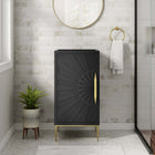 Modway - Awaken 18" Armoire à coiffeuse de salle de bain - Noir-Bassin d’évier non inclus
