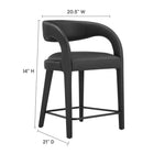 Modway - Pinnacle Cuir végane Tabouret de comptoir - Noir noir - Ensemble de 2-Rembourrage en cuir végane
