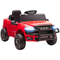 Qaba - Voiture électrique pour enfants sous licence Dodge RAM 3500 12V - rouge-Dodge RAM 3500 sous licence pour le plaisir et l'aventure des enfants 