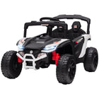 Qaba - Camion électrique pour enfants 12V avec double moteur - blanc-Puissants doubles moteurs 12V pour conquérir divers terrains 
