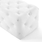 Modway - Amour Entrée à boutons touffés de 60" Imitation cuir Banc - Blanc-7