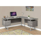 Monarch Specialties - 7304 Bureau 70 po - Taupe Fonce Cote Droit Ou Gauche-Le dessus de bureau flottante extra-large libère le dessus des unités de rangement pour les utiliser comme surfaces supplémentaires