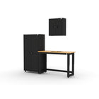 Cat - Ensemble d’armoires de garage (PAA) incluant 1 armoire-vestiaire, 1 armoire murale et un établi de 48 po-Rangement verrouillable sécurisé : Système de verrouillage intégré à 3 points avec clé pour protéger et organiser outils et fournitures.