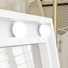 HOMCOM - Miroir pleine longueur avec lumières et angles réglables - 18,4 po l x 60,2 po H - blanc-Cadre en MDF avec pieds de soutien assurant la stabilité 