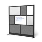 Luxor - Mur modulaire 70 x 70 - Cadre noir segmenté, acrylique givré, tableau blanc, PET gris frais-Crée une intimité semi-permanente dans les espaces partagés