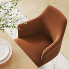 Modway - Lippa Salle à manger pivotante Performance Velvet Fauteuil - Rouille Blanche-Coussin de siège amovible
