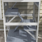 PawHut - Catio 34 L maison pour chat d’extérieur sur roulettes - 33,9 po L x 31,5 po l x 65,9 po H - gris-Fabriqué en bois de sapin avec un toit en asphalte résistant aux intempéries 