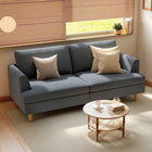 HOMCOM - Canapé 3 places 74 po avec coussins épais à ressorts - gris foncé-Une structure solide en eucalyptus avec des pieds en bois de caoutchouc assure une assise stable et fiable 