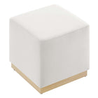 Modway - Tilden Velous de performance carré 17" Rembourré Ottoman - Albâtre naturel-Arrivée entièrement assemblée