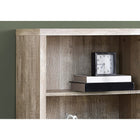 Monarch Specialties - 7406 48 po H Etagere - Faux Bois Taupe/Tablettes Ajustable-Riche finition de tous les côtés en imitation de bois taupe qui s'agence à tous les styles de décor