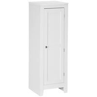 HOMCOM - Armoire de cuisine avec étagères réglables et porte simple pour salle à manger - blanc-Deux étagères réglables à 3 niveaux offrent des options de rangement polyvalentes 