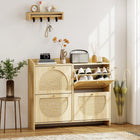 HOMCOM - Armoire à chaussures avec 4 tiroirs basculants pour rangement - bois naturel-Quatre tiroirs basculants peuvent contenir jusqu'à 16 paires, gardant l'entrée bien rangée 