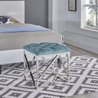 Modway - Intersperse Ottoman - Bleu de mer-Socle en acier inoxydable argenté