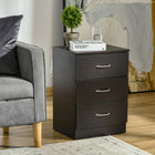 HOMCOM - Table de chevet avec 3 tiroirs - marron-Espace supérieur spacieux pour boissons, décorations et plus encore 