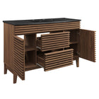 Modway - Render 48" Vanité de salle de bain à un seul lavabo - Noir noyer-Matchs non inclus