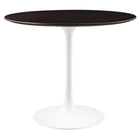 Modway - Lippa Rond de 36 po Bois Table à manger, Noyer cerisier blanc-Table à manger moderne