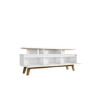 Manhattan Comfort - Meuble TV Yonkers 70,86 po style Mid-Century Modern - Blanc-Comprend 1 ouverture pour la gestion des fils et câbles