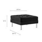 Modway - Loft Touffe Cuir végane Fauteuil et ensemble ottoman - Argent noir-Rembourrage en cuir végane